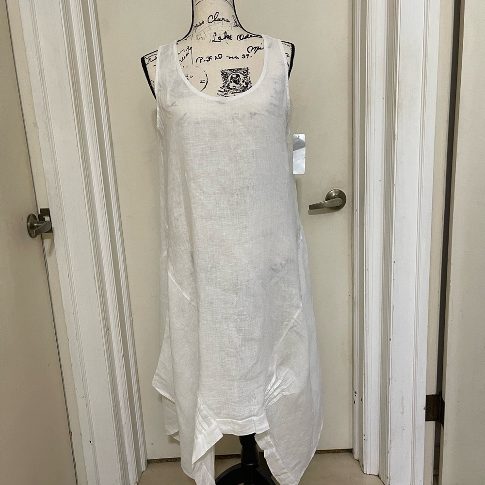 Linen Shark Bite Dress